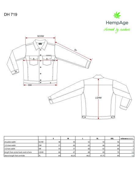 Jeansjacke - Hanf und Bio-Baumwolle