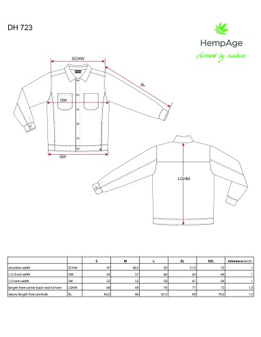 Organic cotton hemp tile jacket