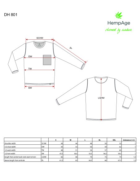 T-Shirt Lange Ärmel Hanfwatte