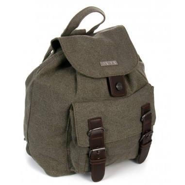 Canvas and leather backpack