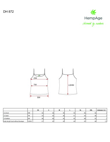 Bio and hemp cotton braces top