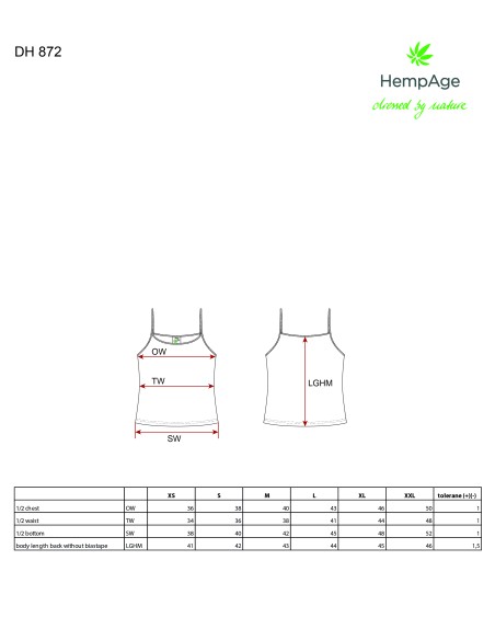 Bio and hemp cotton braces top