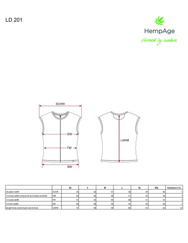 Chic camiseta mujer en cáñamo y algodón orgánico