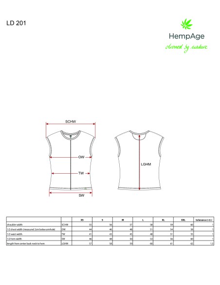 Chic T-Shirt Woman in Hemp and Organic Cotton