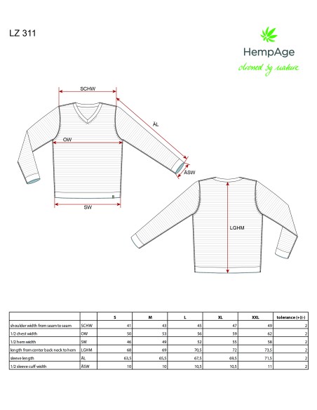 Men's man-neck sweater and wool