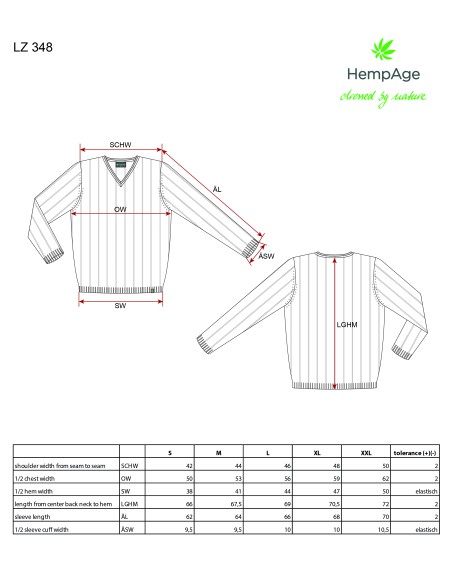 Pull col v maille chanvre coton biologique