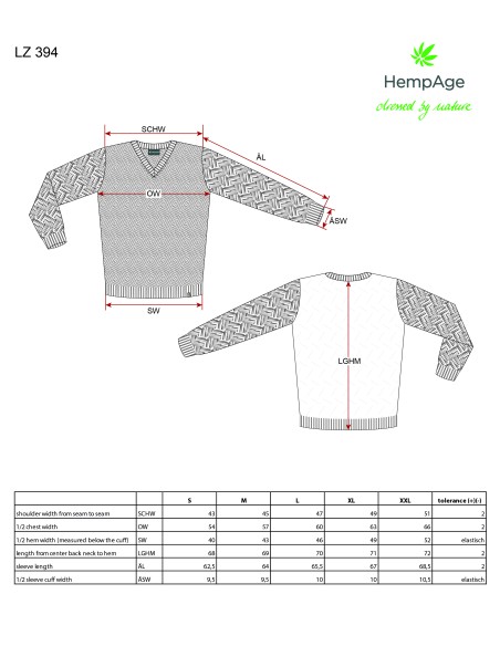 V-neck sweater in Hemp eco manager for men
