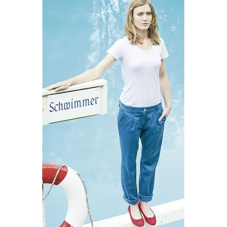 Pantaloni donna in cotone Bio e tela alta