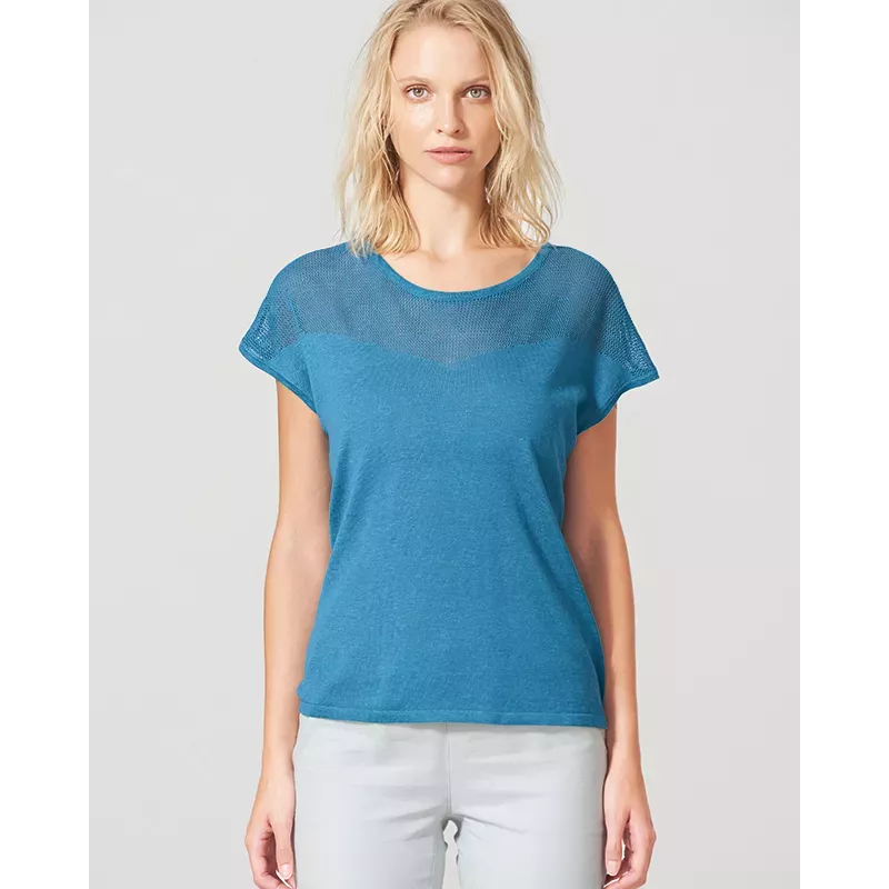 Camicetta a maglia con maglia a contrasto