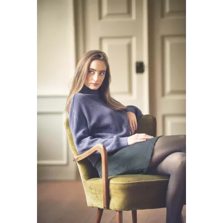 Rippenstil-Pullover mit dem Halsband