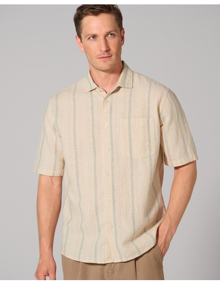 Organic hemp & cotton striped man shirt – casual