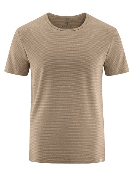 Camiseta a rayas de cáñamo de rayas y algodón - Copa normal