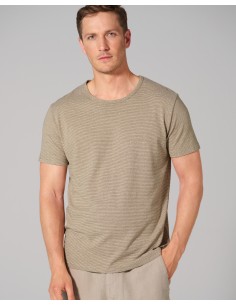 Gestreifter Hanf- und Baumwoll-Bio-gestreiftes T-Shirt - Normaler Tasse 2