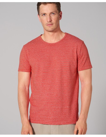 T-shirt a righe a strisce di canapa e cotone Bio a righe - Coppa normale