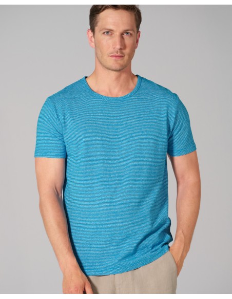 T-shirt a righe a strisce di canapa e cotone Bio a righe - Coppa normale