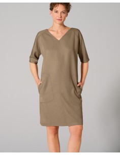 V-Ausschnitt-Kleid Lyocell Hanf - Flüssigkeit & Bequeme 2