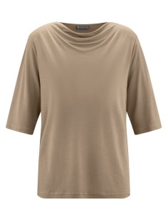 Cuello de cascada de la esposa superior Lyocell Hemp - Mangas largas