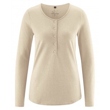Long sleeve t-shirt with buttoned collar 