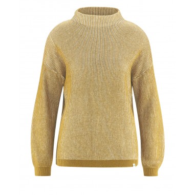 Ribbed style sweater with high collar 