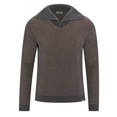Men's zipped collar knitted sweater